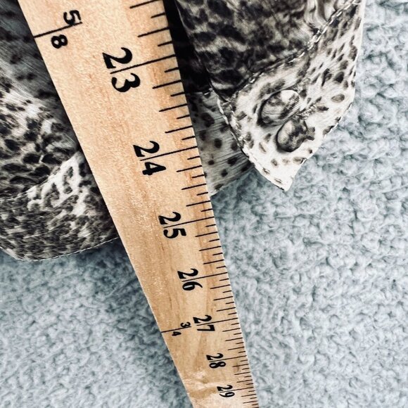 Chicos Womens Top 3 Extra Large Tan Brown Animal Print Button Front Shirt Sheer - Picture 11 of 11